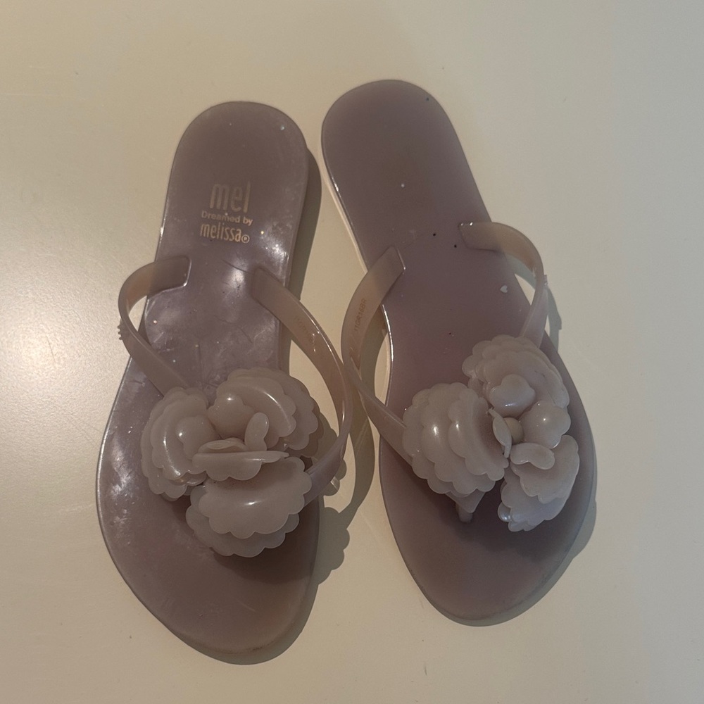 Melissa girls Cream Floral Sandals